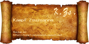 Kampf Zsuzsanna névjegykártya